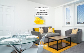Central Serviced Apartments - 2 Bedroom - Short & Long Term Stays - Wi-Fi - FREE Street Parking - Sleeps 4 - 2 x King Beds - Smart TVs in All Rooms - Modern - Weekly & Monthly Offers - Trade Stays - C